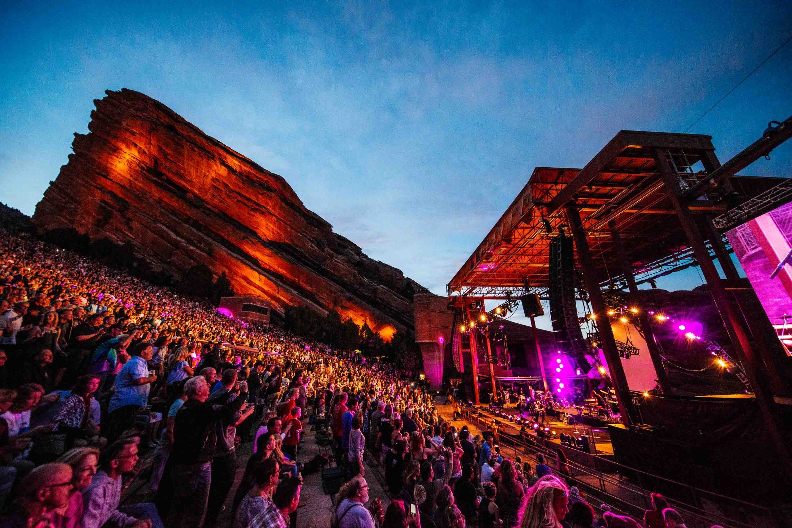 Sandstone amphitheatre at dusk, Morrison Colorado